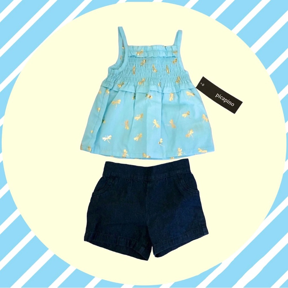 NEW Toddler Blue Matching Set Shorts